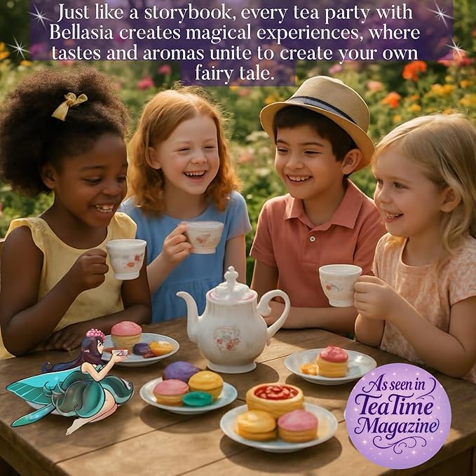 Bellasia Tea Fairy Berry for Kids Using Real Fruit Pieces - Caffeine Free Herbal Tea Blend with Real Ingredients & Balanced Flavor- Add Loose Leaf Tea to Your Child’s Routine for A Fun & Tasty Drink. 20-25 Cups