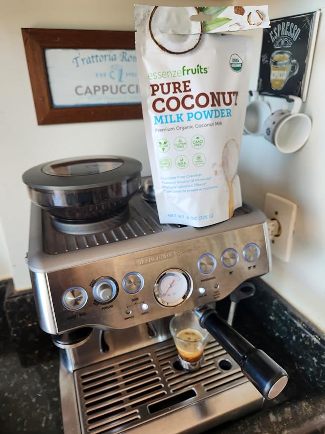 Essenzefruits Pure Organic Coconut Milk Powder - Premium Maltodextrin Free, No Sugar Added, Dairy Free, USDA Organic, Vegan, Keto & Paleo Friendly, No Additives, Pre Biotic Fibers, 27 Servings - 8 Oz