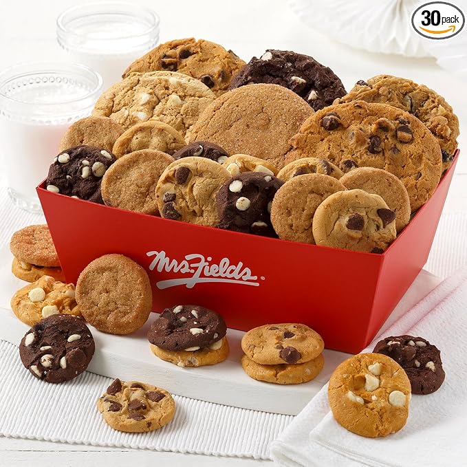 Mrs. Fields Sweet Signature Crate - Assorted with 6 Original Cookies and 24 Nibblers Bite-Sized Cookies in our 5 Classic Flavors (30 Count)