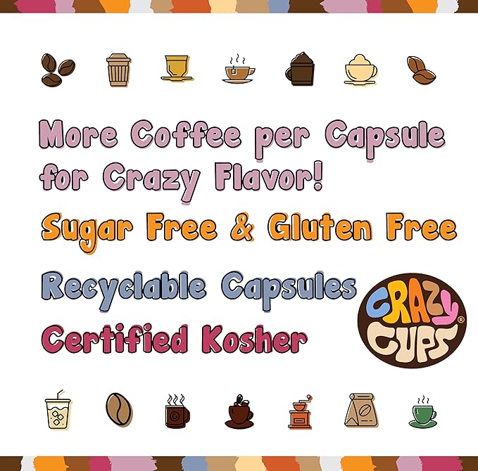 Crazy Cups Blueberry Coffee Pods Variety Pack, Magic Berries Flavored Coffee, Single Serve Recyclable Pods Compatible With Keurig K Cup Brewers, 24 Count