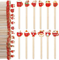 Jinei 120 Pcs Christmas Hot Chocolate Cup Coffee Stir Sticks Natural Wooden Disposable Drink Stirrers for Hot Chocolate Milkshake Cocktail Restaurant Home Office