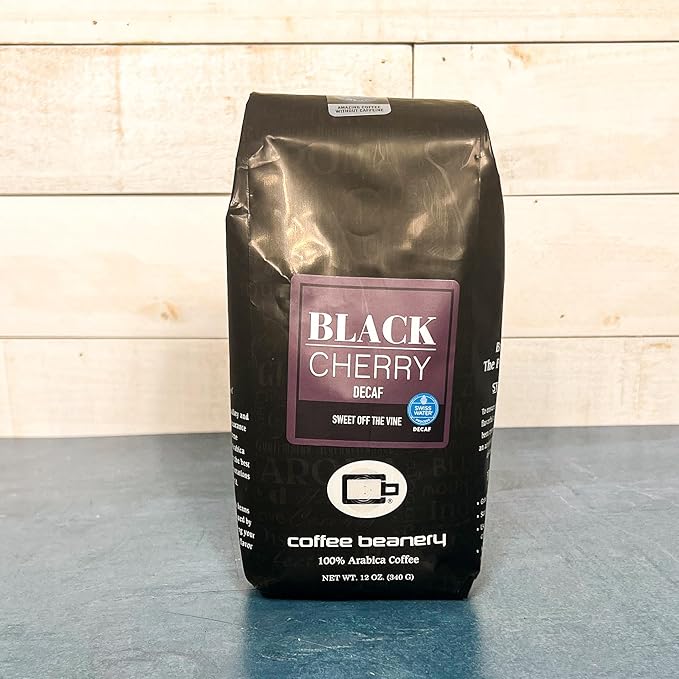 Coffee Beanery Black Cherry Flavored Coffee Swiss Water Process Decaf | 100% Specialty Arabica Coffee | 12oz bag (Automatic Drip)