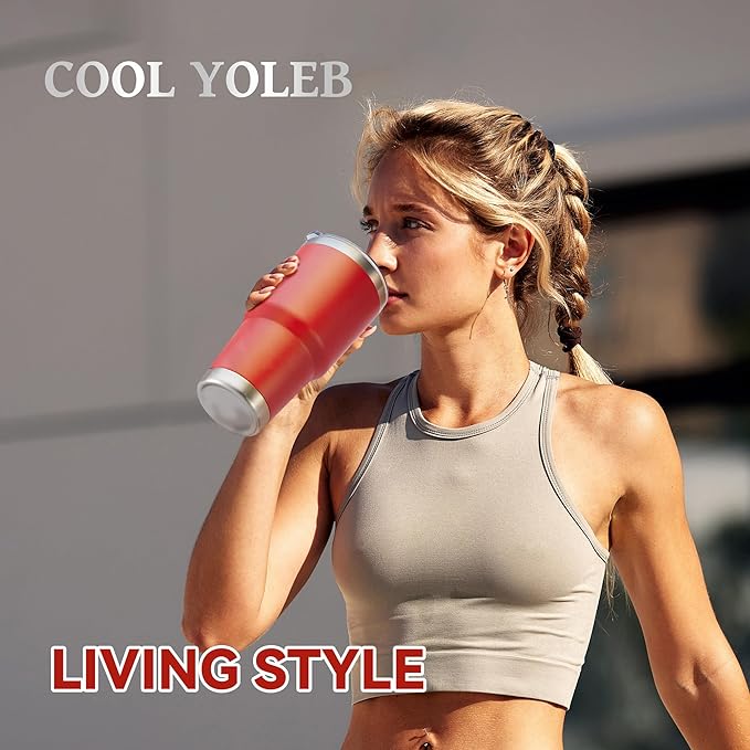 30 oz Tumbler with Lid Stainless Steel Tumblers Bulk Vacuum Insulated Cup Reusable Powder Coated Travel Mug Double Wall Leak Proof Cups Keep Cold Drinks for 12 Hours Wine Red, Set of 4