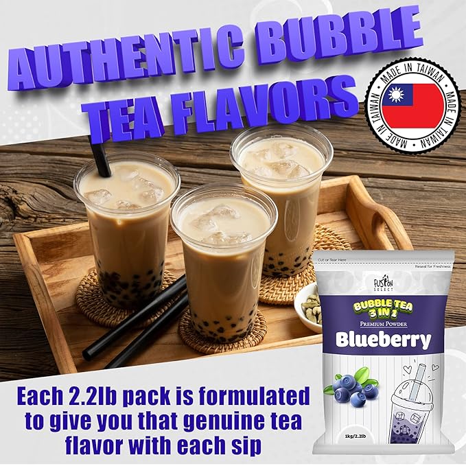 Fusion Select 2.2lb Brown Sugar Milk Tea Powder Flavored-3-in-1 Drink Powder with Cream & Sugar - Instant Pre-Mixed Beverage for Hot or Cold Blends or Yummy Frappes