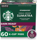 Starbucks K-Cup Coffee Pods, Dark Roast Coffee, Sumatra for Keurig Brewers, 100% Arabica, 6 boxes (60 pods total)
