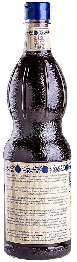 Fabbri Premium Flavoring Syrup, Strawberry, New Enhanced Flavor, All Natural, Made in Italy, 33.8 Ounce (1 Liter)