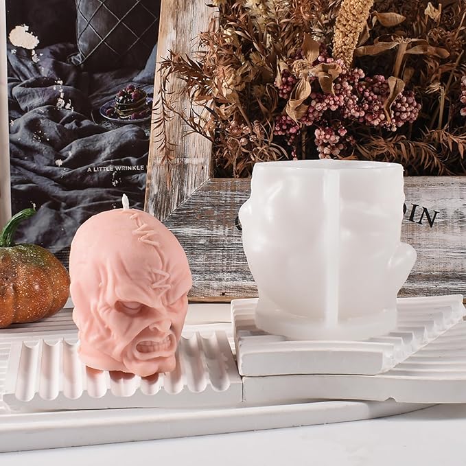 Silicone Skull Head Mold - Silicone Resin Casting Molds for Candle & Resin & Soap Craft Supplies