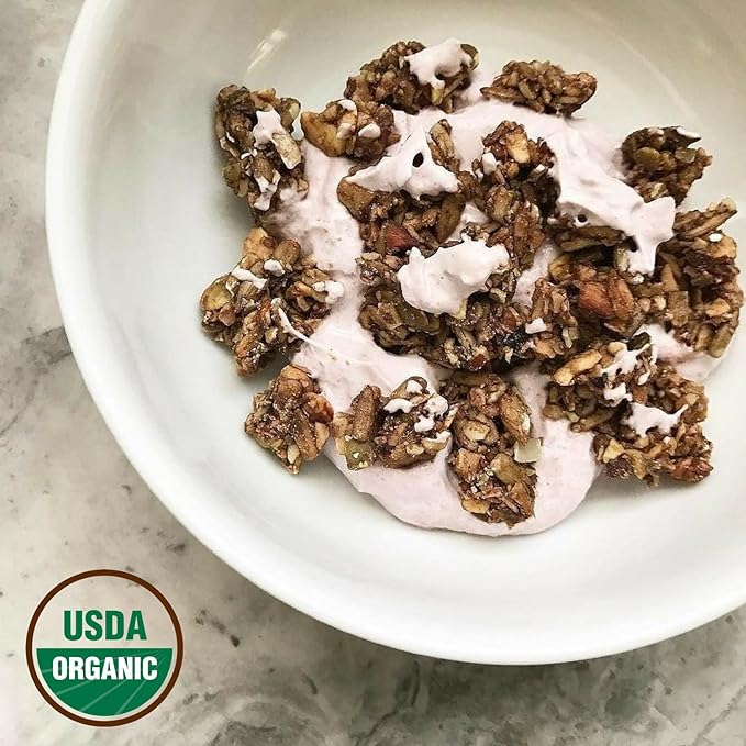 Lark Ellen Farm Grain Free Paleo Granola Bites Certified Organic Vegan Snacks and Cereal made from Sprouted and Activated Nuts and Seeds (Berrylicious, 8 Oz)