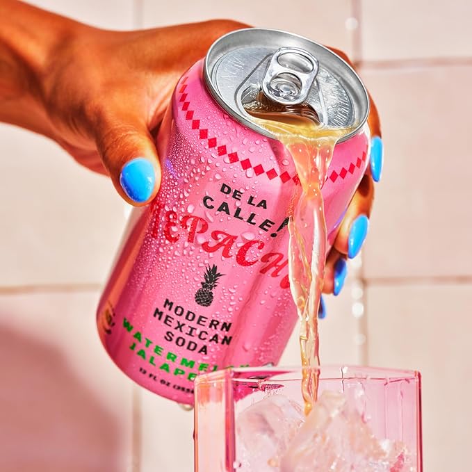 De La Calle Tepache - Watermelon Jalapeño - Modern Mexican Soda - Craft Fermented Pineapple Sparkling Beverage - Certified Organic, Antioxidant Rich, Non-Alcoholic, Healthy Soda, Low Sugar, Low Calorie, Non-GMO