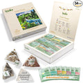 Lazika Green Tea Variety Pack with Lovely Presentation Box, 54 Counts, Green Tea Assortment Gift Set, Premium Collection with Pyramid Infuser Bag, Early Harvest, Handcrafted