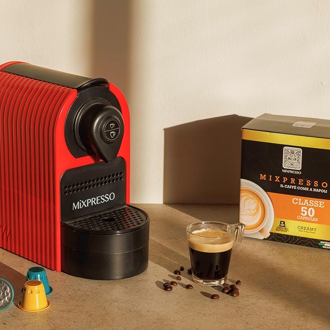 Mixpresso Classe Coffee Espresso Capsules Compatible With Nespresso Original Brewers, Single Cup Coffee Pods 100% from Italy, Medium Roast 80% Arabica Espresso, 50 Count Coffee Capsule Intensity 8/12
