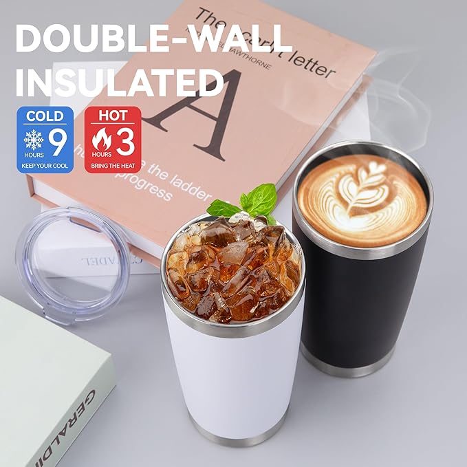 HASLE OUTFITTERS 20oz Stainless Steel Tumblers Bulk, Insulated Travel Cup with Lid, Double Wall Vacuum Coffee Mug for Cold & Hot Drinks 1 Pack, Royal Blue