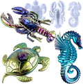 3PCS Silicone Molds for Epoxy Resin, Sea Turtle Seahorse Lobster Resin Mold Large Epoxy Resin Casting Mold Unique Marine Animal Mould DIY Resin Concrete Art Crafts Halloween Home Decoration