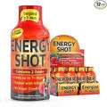 Fruit Punch Extra Strength Energy Shot 12 pk – 260mg Natural Caffeine B12 B6 – Energy & Focus Support – 2 Servings Sugar Free Zero Calorie Green Tea B-Vitamins Electrolytes Vegan – 1.93 fl oz