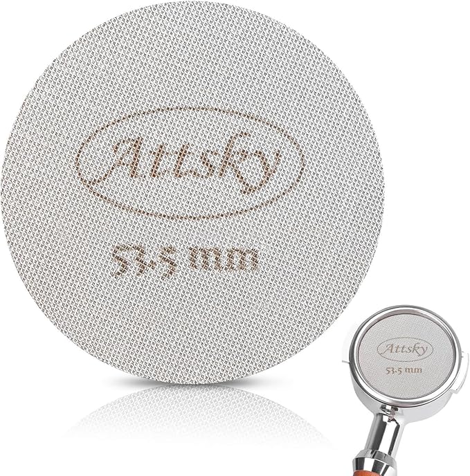 53.5mm Espresso Puck Screen, Espresso Filter for 54mm Portafilter Filter Basket, Reusable Espresso Screen with 1.7mm Thickness 150μm 316 Stainless Steel
