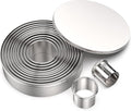 Round Cookie Biscuit Cutter Set 12 Pieces Graduated Circle Pastry Cutters 18/8 Stainless Steel Cookie Cutters1inch - 4 1/2inch Donut Cutter Ring Molds
