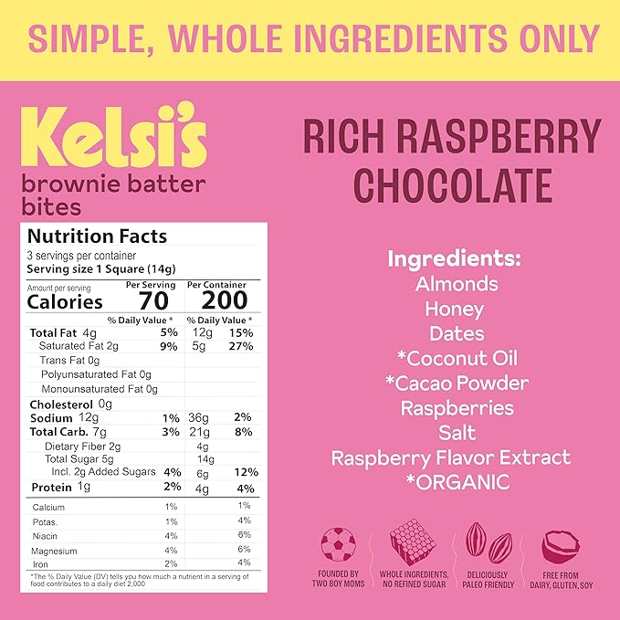 Kelsi's Brownie Batter Bites Variety Pack 8 Count, Dairy Free / Gluten Free Dessert / Soy Free Chocolate / Paleo Candy Alternative for Adults & Kids - Healthy Dessert Snack - Whole Food Ingredients, Zero Refined Sugar. 2 x Salty Peanut Caramel, 2 x Ric...