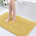 Arotive Luxury Chenille Bathroom Rug Mat, Extra Soft Thick Absorbent Shaggy Bath Rugs, Non-Slip Machine Wash Dry, Plush Bath Mats for Bathroom, Shower and Tub, 47x24, Yellow