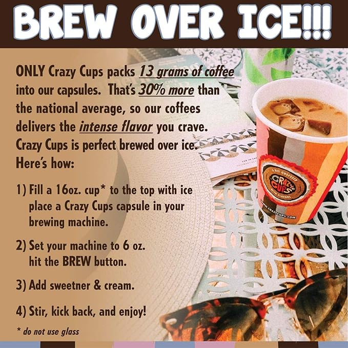 Crazy Cups Flavored Coffee Pods Variety Pack - Coffee Flavors and Chocolate Coffee Flavors for Keurig K Cups Machines, Medium Roast, Single Serve Coffee Pods, 48 Count