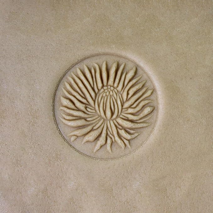 Wood Cookie Stamp, 2.5 Inch (Blooming Chrysanthemum CS-010)