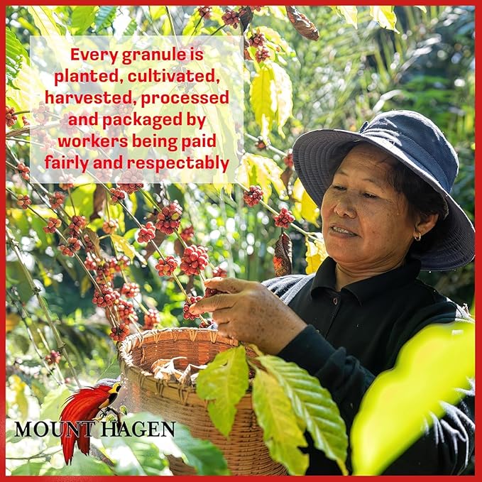 Mount Hagen Instant Espresso Coffee 6 Pack, Eco-friendly Organic Espresso Coffee Made From Medium Roast Arabica Beans, Freeze Dried Instant Coffee, Fair-Trade, Kosher [6x1.76oz/50g Jar]