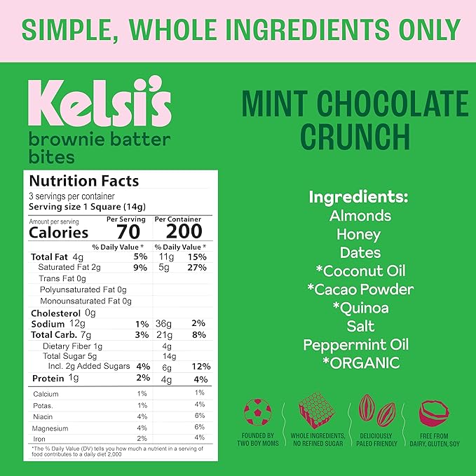 Kelsi's Brownie Batter Bites Variety Pack 8 Count, Dairy Free / Gluten Free Dessert / Soy Free Chocolate / Paleo Candy Alternative for Adults & Kids - Healthy Dessert Snack - Whole Food Ingredients, Zero Refined Sugar. 2 x Salty Peanut Caramel, 2 x Ric...