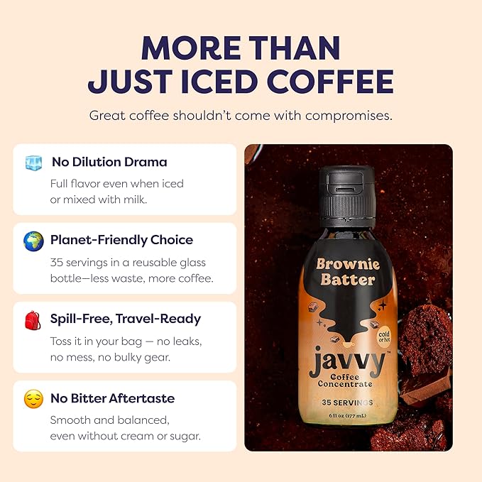 Coffee Concentrate - Limited Release Flavors - Cold Brew Coffee, Perfect for Hot or Iced Instant Coffees, Hot Drinks, Cold Brew Concentrate, 35 Servings - Brownie Batter