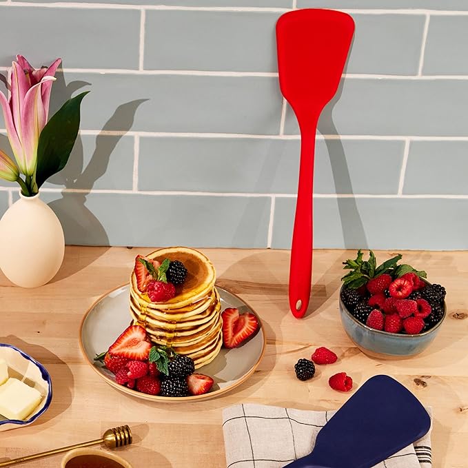 GIR: Get It Right Silicone Spatula Turner - 13-Inch Slate - Heat-Resistant & Non-Stick Core with Flexible Tip - Pancake Flipper - Dishwasher Safe