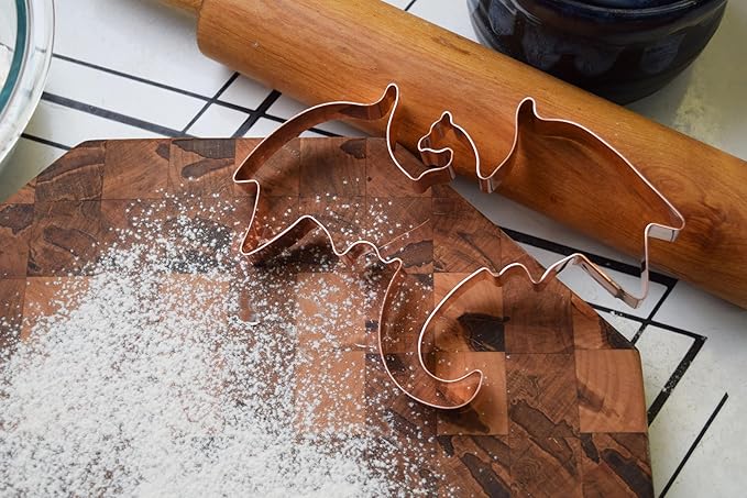 The Fussy Pup Flying Dragon Cookie Cutter – 6.25” Solid Copper – Handmade in the USA – Fantasy Wyvern for Medieval Parties, Crafts, and Gifts