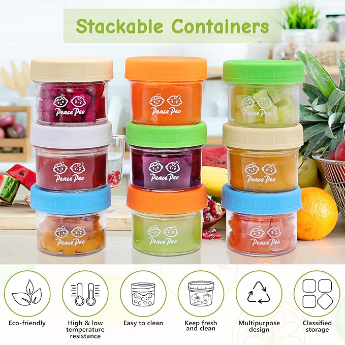 40 Pcs Glass Food Containers 4 OZ, Leak-Proof Reusable Storage Jars with Lids, Dishwasher Safe for Infant & Baby Food
