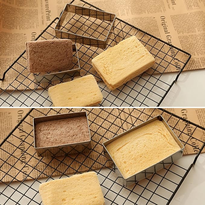 5Pcs Rectangle Cookie Cutter Set, Stainless Steel Biscuit Baking Molds Fondant Cake Cookie Cutter Rectangle Shaped Cutter