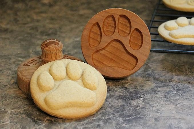 Wood Cookie Stamp, 2.5 Inch (Dog Paw CS-035)