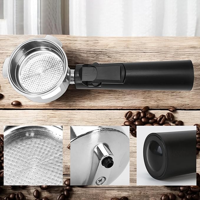 Coffee Espresso Machine Handle Replacement Parts, Cafe Bracket Handle Portafilter Filter Basket for Lidl Silvercrest CM4621 CM4216 KF5002 KF500S Barista with FILTER VASKET
