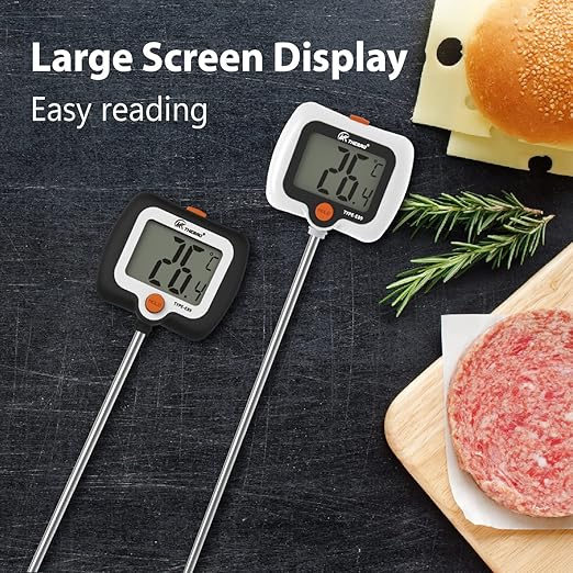 Candy Thermometer for Candy Making with Pot Clip,Best Instant Read Thermometer Digital for Cooking, Baking, Candy and Cheese Making – 10 Inch Probe, Large Rotating LCD Display, Essential Baking Tool