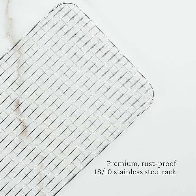 Hestan Provisions OvenBond – 4-Piece Tri-ply Sheet Pan & Stainless Steel Cooling Rack Set