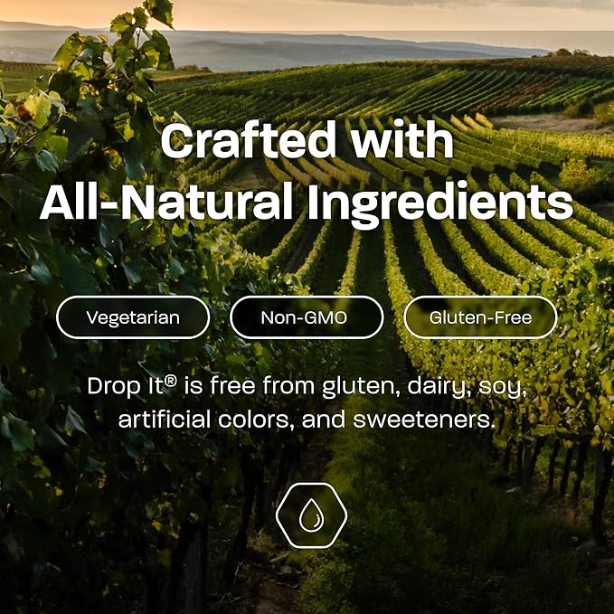 Drop It Wine Drops, Original - 10 mL, 12 Pack - Naturally Reduces Sulfites & Tannins in Red, White & Sparkling Wines - Portable, Easy to Use - Treats Up to 55 Glasses/9 Bottles of Wine Each - USA Made