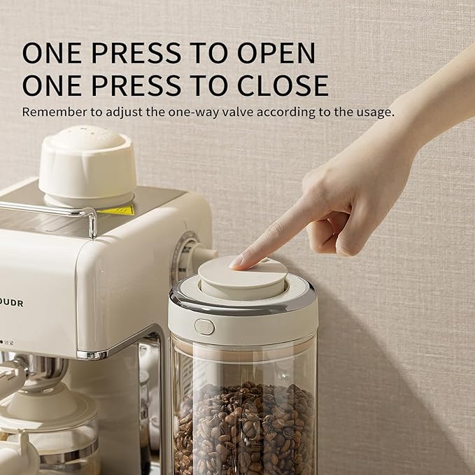 Coffee Canister with Premium Glass - Airtight Coffee Container with One-Way CO2 Valve and Freshness Tracker, Perfect for Coffee Bean Storage,57oz Large Capacity
