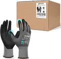 DULFINE Safety Work Gloves MicroFoam Nitrile Coated-36 Pairs Pack,Seamless Knit Nylon Glove with Black Micro-Foam Nitrile Grip,Ideal for General Purpose,Automotive,Home Improvement,Painting(Medium)