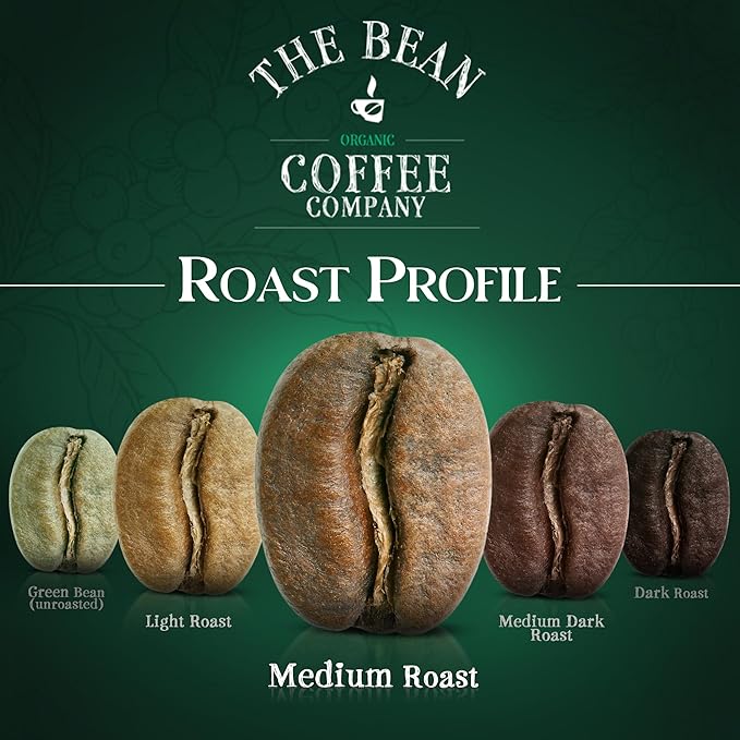 The Bean Organic Coffee Company Chocolate Macadamia Nut, Medium Roast, Ground Coffee, 5-Pound Bag, Café molido tostado orgánico