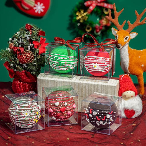 100 Pack 3x3x3 Inch Clear Plastic Bakery Boxes for Hot Chocolate Bombs, Small Pastries & Cookies