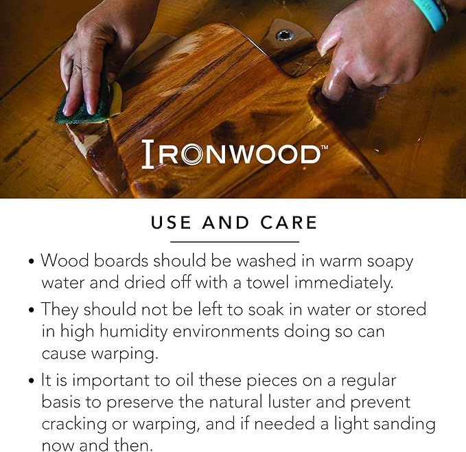 Ironwood Gourmet Large Rectangular Provencale Paddle Board, Acacia Wood 20.5 x 8 x 0.5 inches