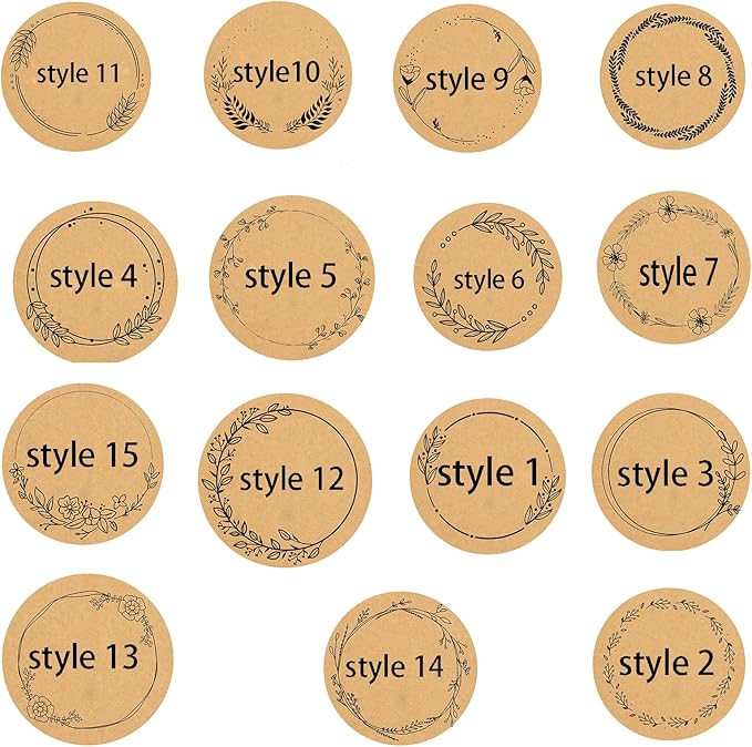Custom Stickers Kraft Paper Labels Personalized Withe Text, Business Logo Customized Food Jars Labels Bakery Label Sticker Package Favor Canning Circle 100pcs (Style 3)