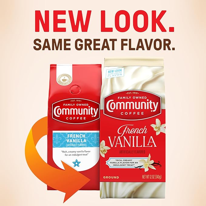 Community Coffee French Vanilla Flavored Ground Coffee, Medium Roast, 12 oz Bag (Pack of 1)