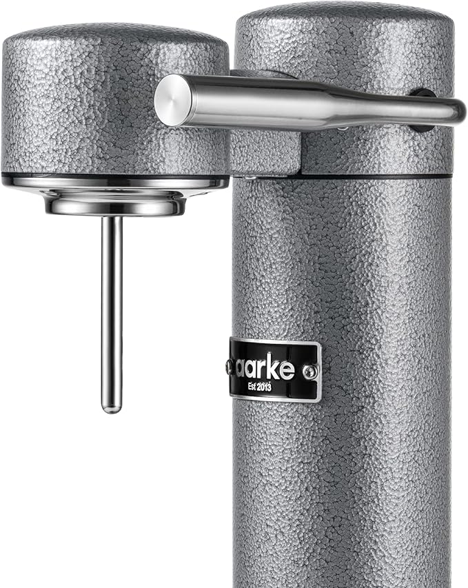 Aarke Carbonator lll, Sparkling & Carbonation Water Machine, Stainless Steel with PET BPA-Free Reusable Bottle Volume 1L/34 fl oz (Hammertone Grey)