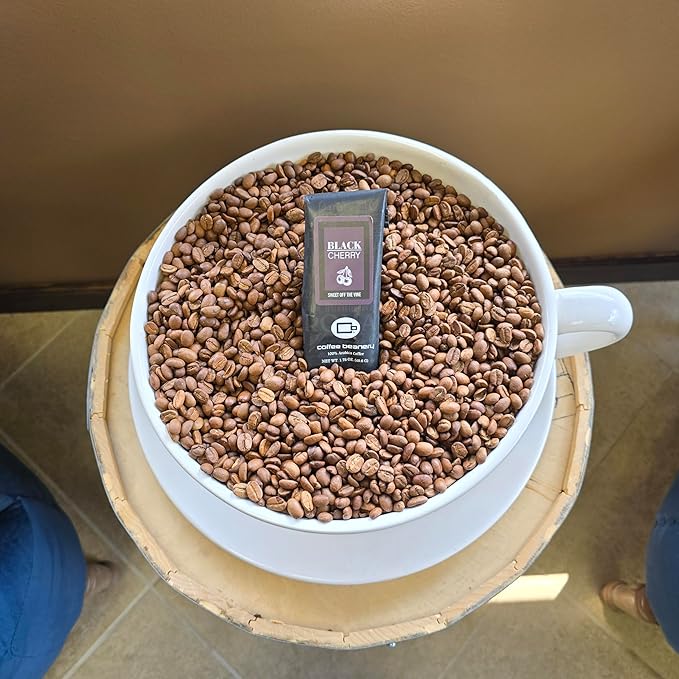 Coffee Beanery Black Cherry Flavored Coffee, 1-1.75oz Try Me Size Coffee Sampler, Light-Medium Roast