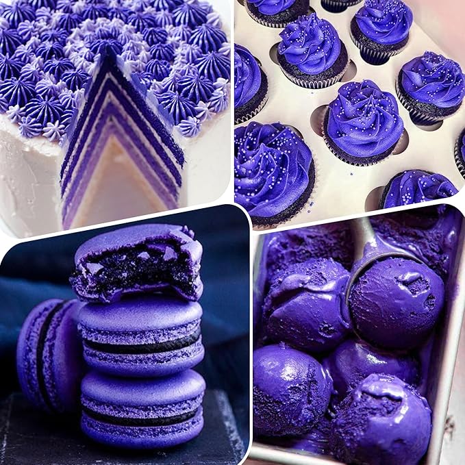 Food Coloring Gel - Vibrant Color Gel Food Coloring for Cake Decorating, Baking, Easter Egg, Icing - Tasteless Food Color Dye for Fondant, Cooking, Slime, Airbrush (Violet, 5.3oz)