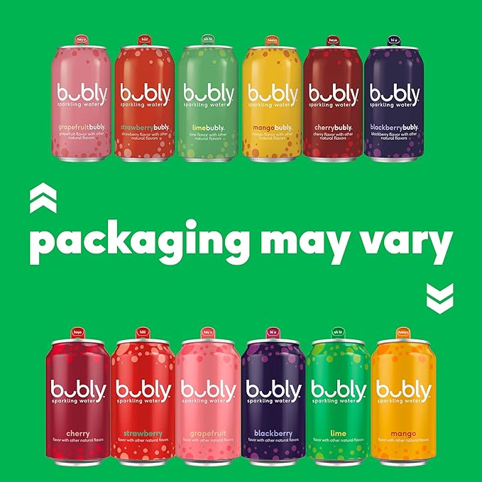 bubly Sparkling Water, Strawberry, Zero Sugar & Zero Calories, Seltzer Water, 12 Fl Oz Cans (Pack of 8)