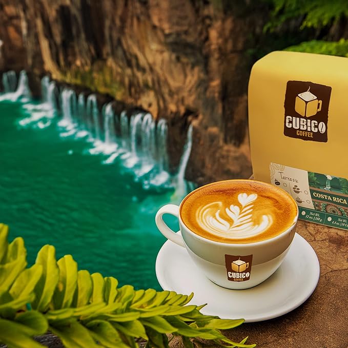 Costa Rican Coffee, Whole Bean Coffee, Premium Costa Rica Tarrazu Single Origin Fresh Roasted Coffee Beans | Cubico Coffee | 12 Ounce Bag
