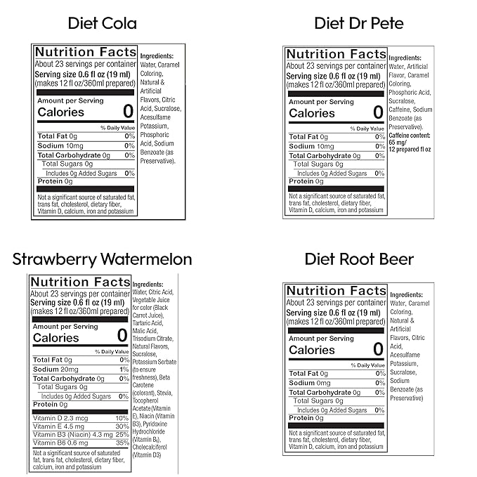 SodaStream Flavoring Diet Variety Pack Usa, 14.9 Fl Oz (Pack of 4)