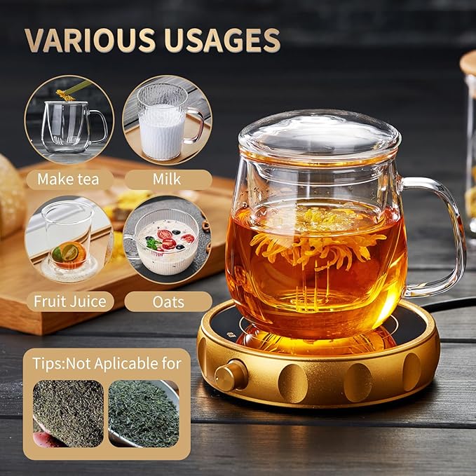 Large Glass Tea Cup, 25.6 oz Borosilicate Glass Tea Mug with Infuser and Lid, Clear Tea Cups for Brewing Scented Tea and Tea Bag